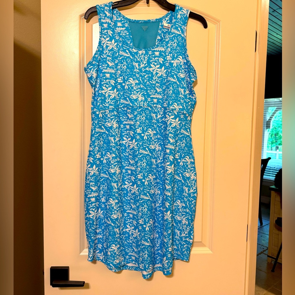 NWT Women's Columbia Midway Bay Blue Omni-Freeze Tank Dress Size Medium